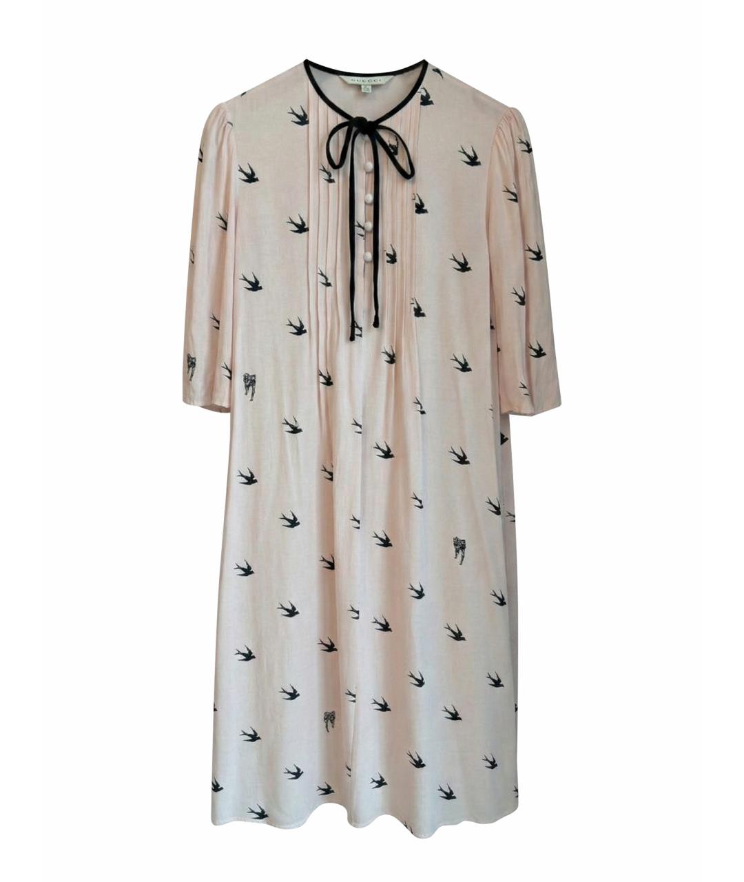 ALEXANDER MCQUEEN Розовое вискозное повседневное платье, фото 1