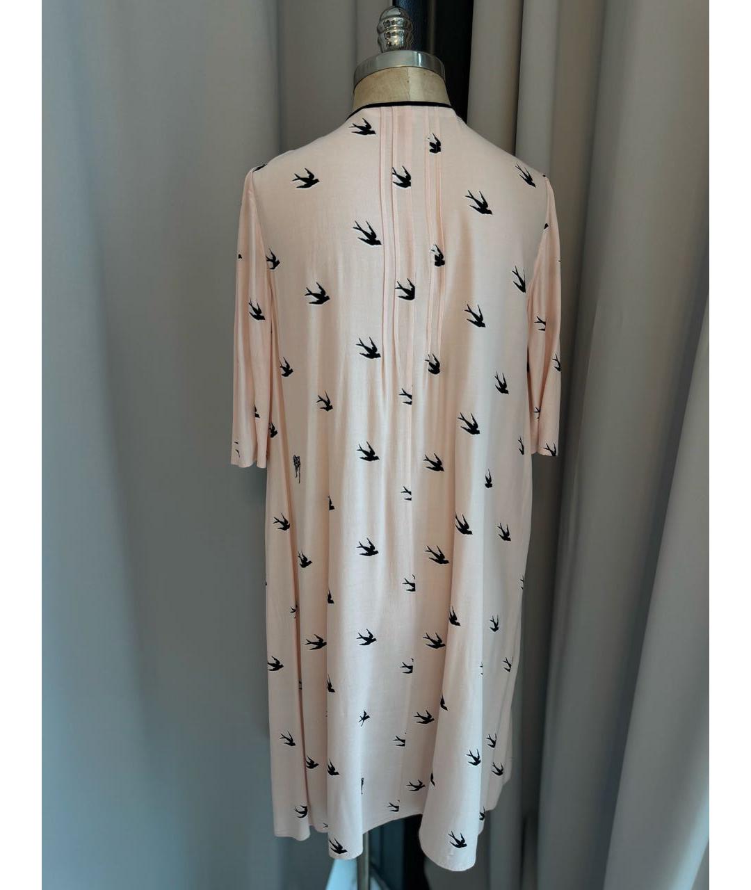 ALEXANDER MCQUEEN Розовое вискозное повседневное платье, фото 2