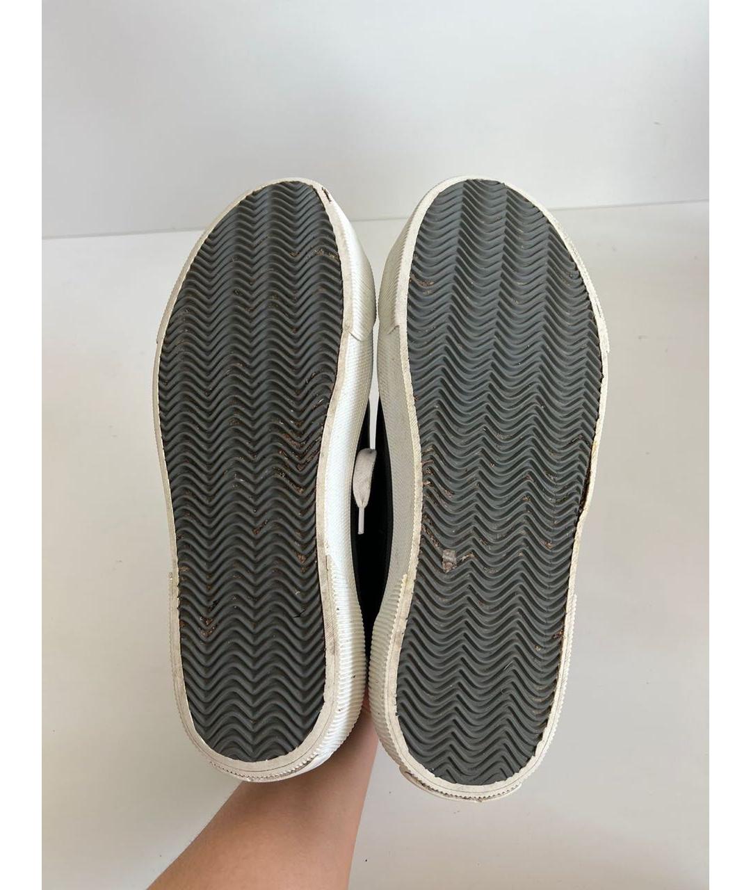 LANVIN Черные кожаные высокие кроссовки / кеды, фото 4