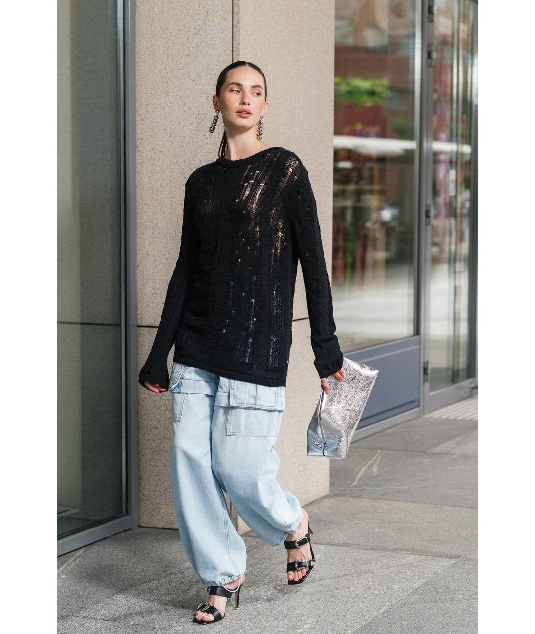 PARIS TEXAS Черные кожаные босоножки, фото 4