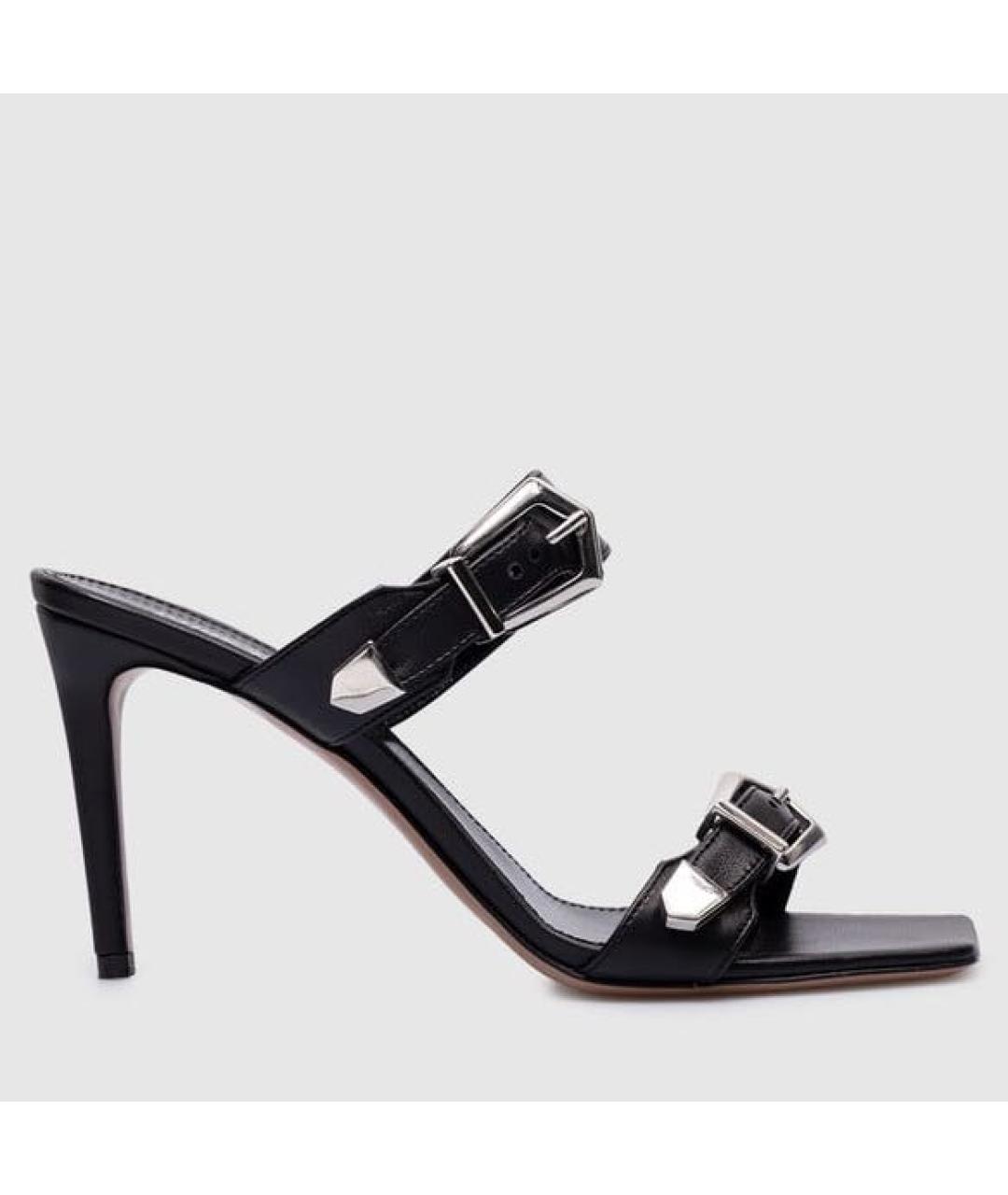 PARIS TEXAS Черные кожаные босоножки, фото 5