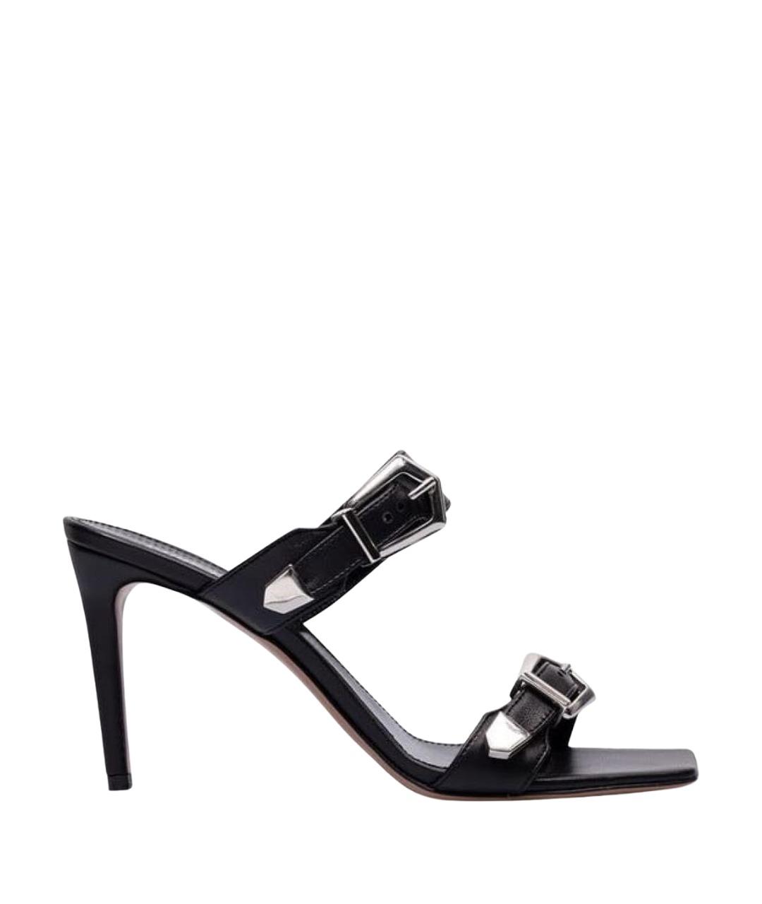 PARIS TEXAS Черные кожаные босоножки, фото 1