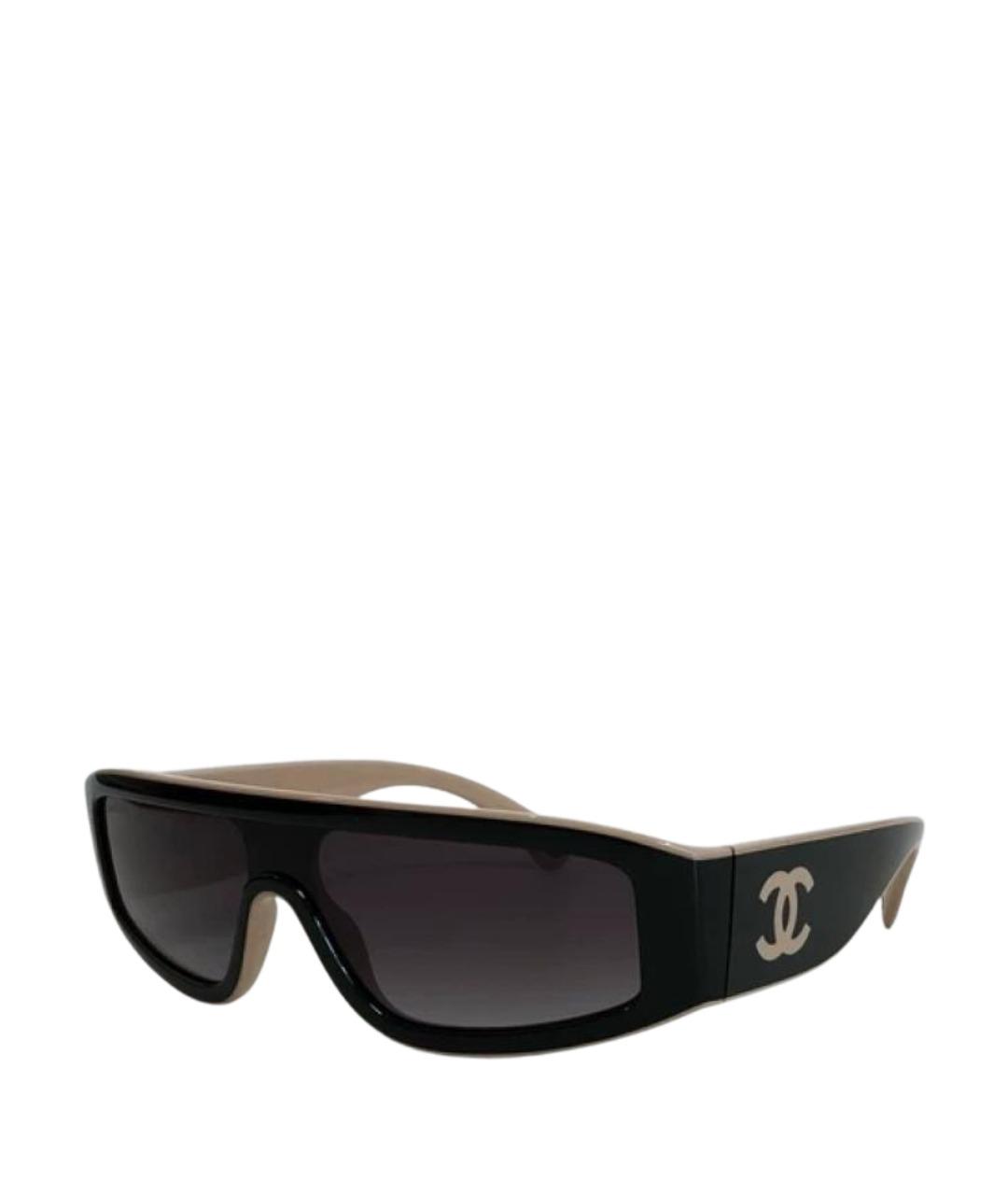 CHANEL Черные пластиковые солнцезащитные очки, фото 1