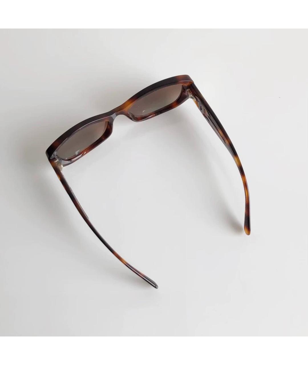 CHANEL Коричневые пластиковые солнцезащитные очки, фото 3