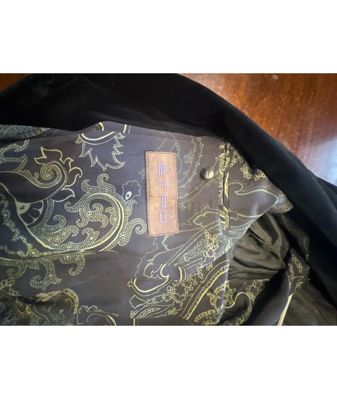 ETRO Черный бархатный тренч / плащ, фото 2