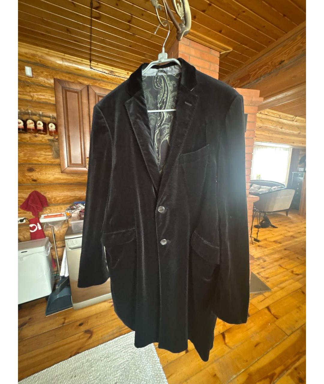 ETRO Черный бархатный тренч / плащ, фото 5