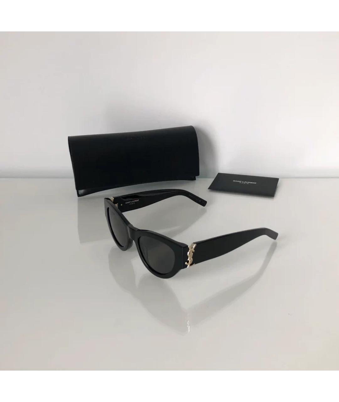 SAINT LAURENT Черные пластиковые солнцезащитные очки, фото 6