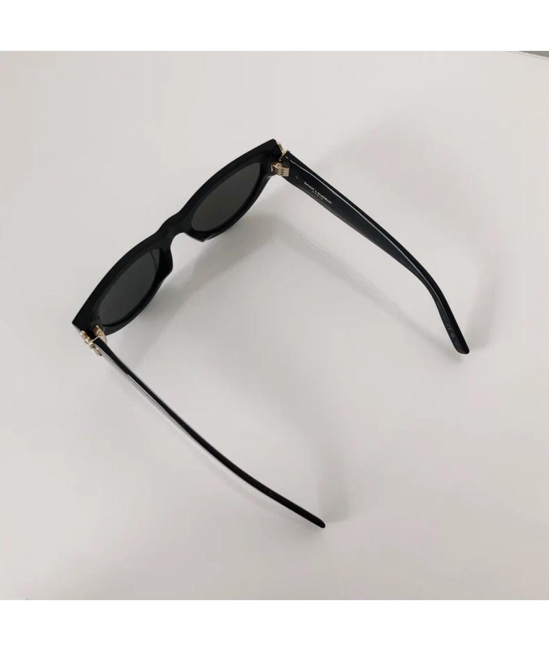 SAINT LAURENT Черные пластиковые солнцезащитные очки, фото 4