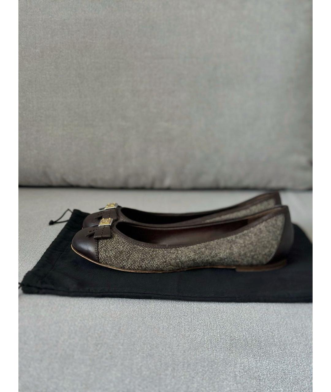 DOLCE&GABBANA Коричневые текстильные балетки, фото 3