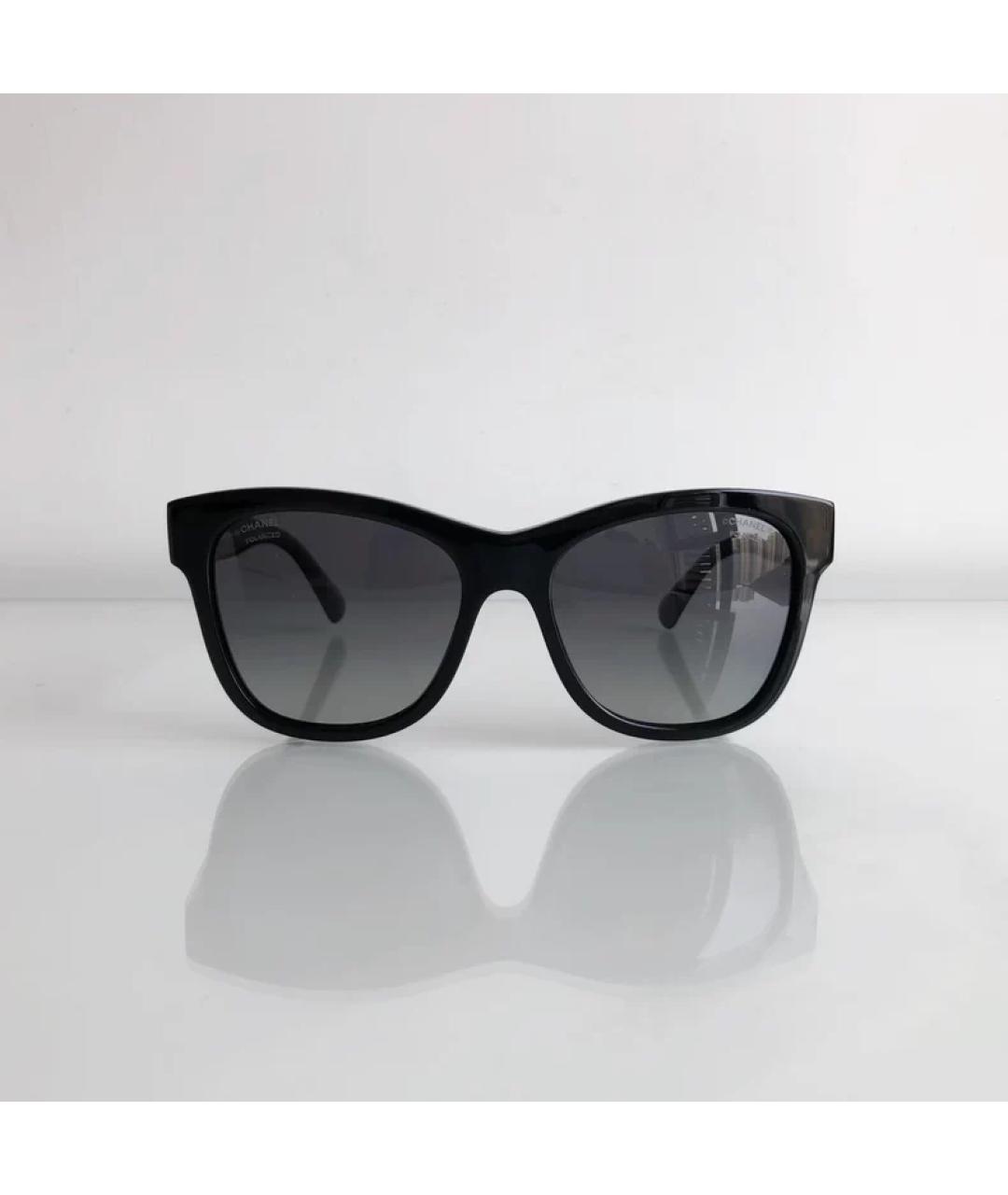 CHANEL Черные пластиковые солнцезащитные очки, фото 2