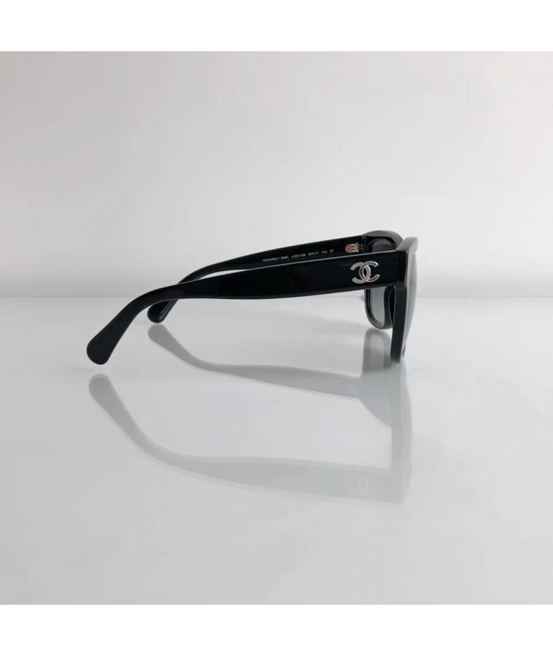 CHANEL Черные пластиковые солнцезащитные очки, фото 3