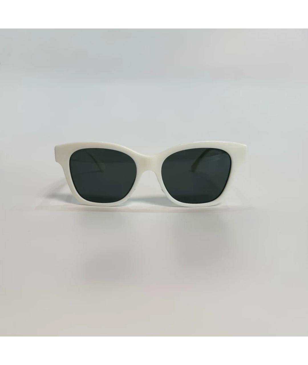 CHANEL Белые пластиковые солнцезащитные очки, фото 2