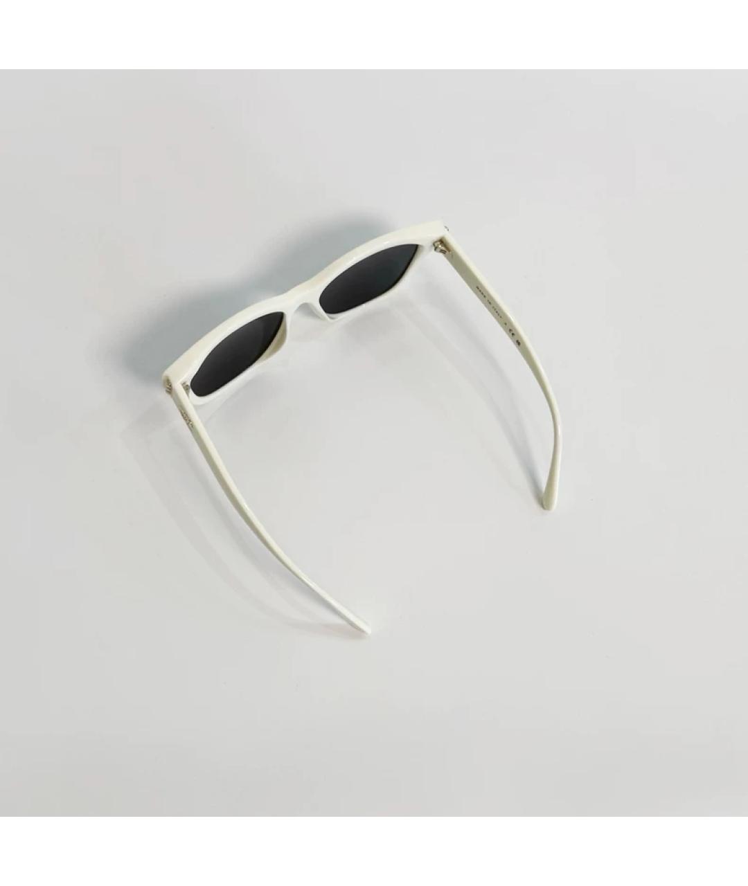 CHANEL Белые пластиковые солнцезащитные очки, фото 4