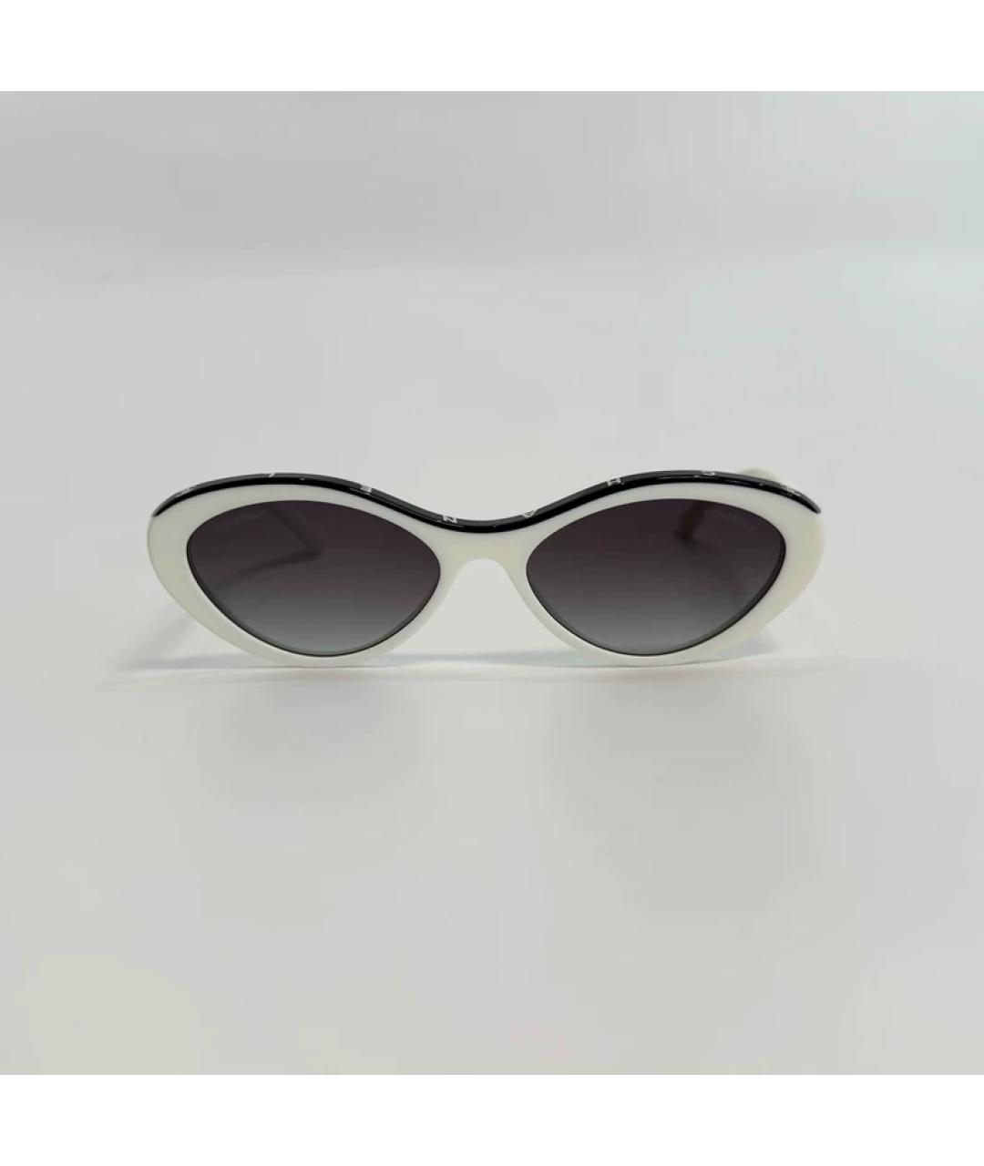 CHANEL Белые солнцезащитные очки, фото 2