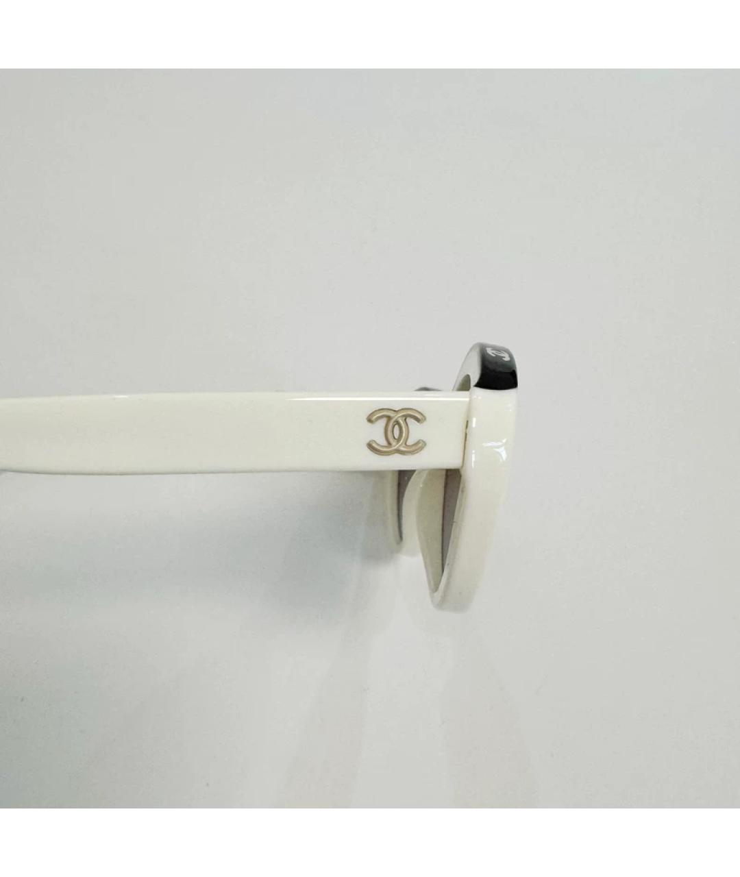 CHANEL Белые солнцезащитные очки, фото 3