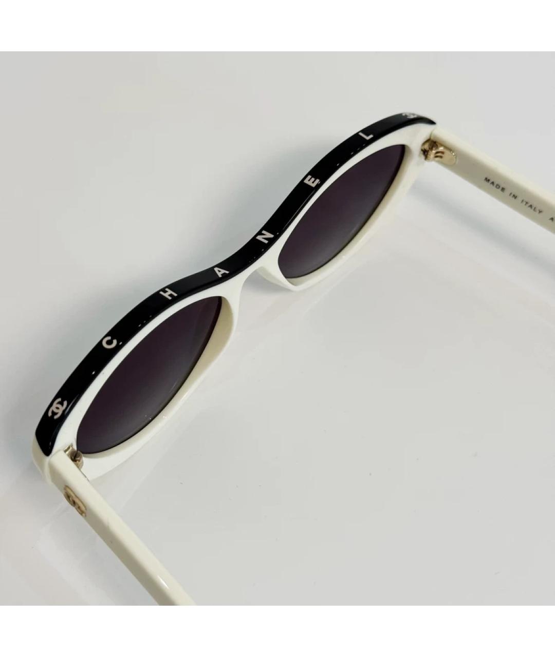CHANEL Белые солнцезащитные очки, фото 4