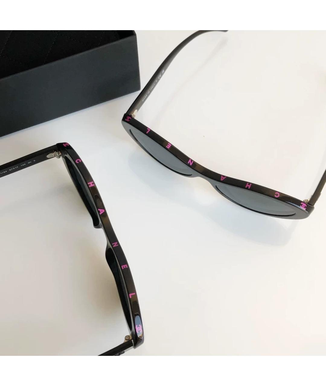 CHANEL Черные пластиковые солнцезащитные очки, фото 4