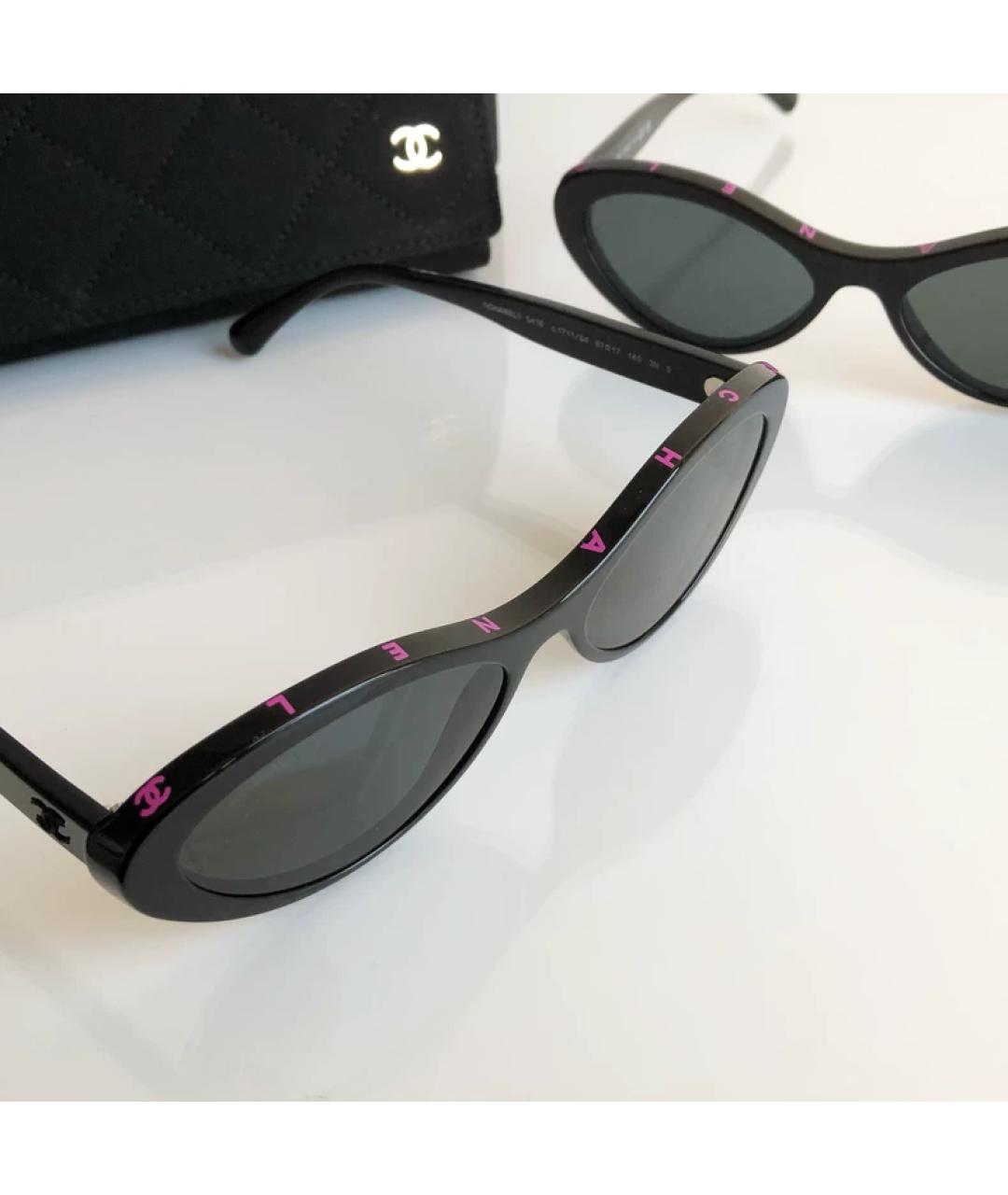 CHANEL Черные пластиковые солнцезащитные очки, фото 5