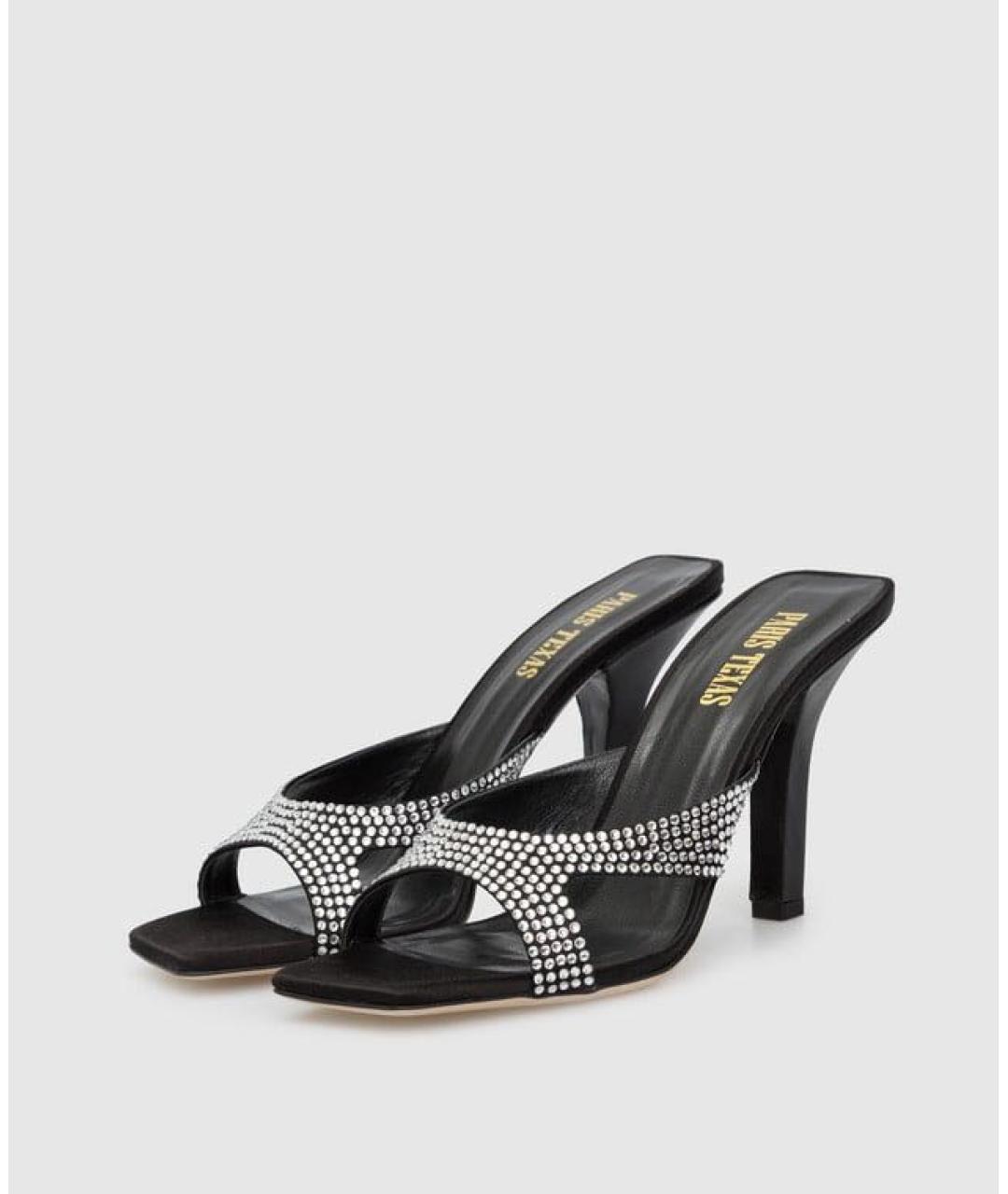 PARIS TEXAS Черные кожаные мюли, фото 2