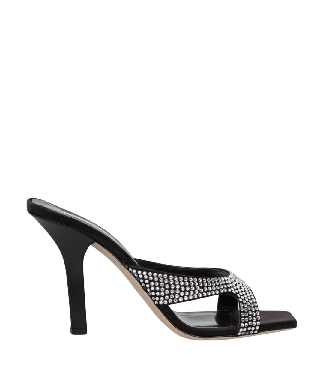 PARIS TEXAS Черные кожаные мюли, фото 1