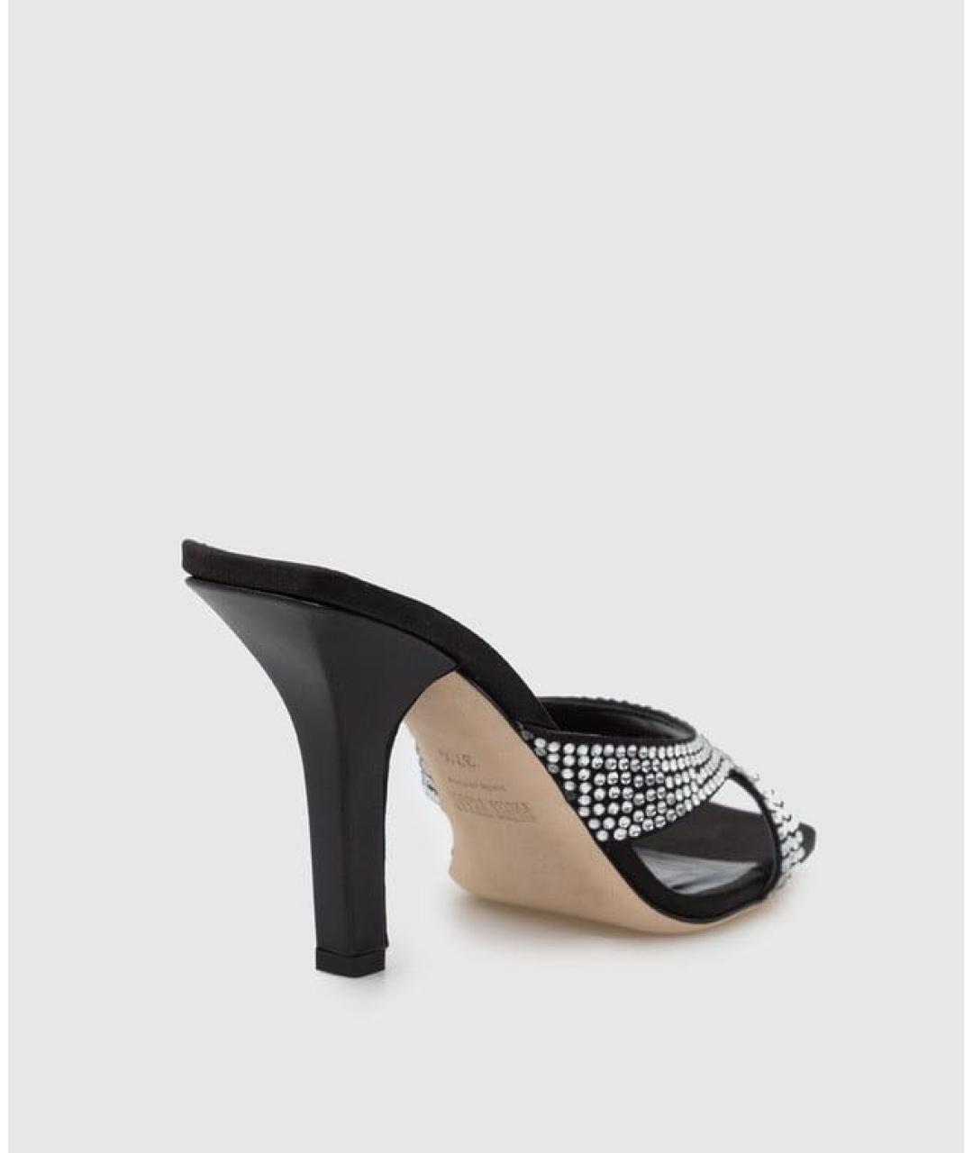 PARIS TEXAS Черные кожаные мюли, фото 3