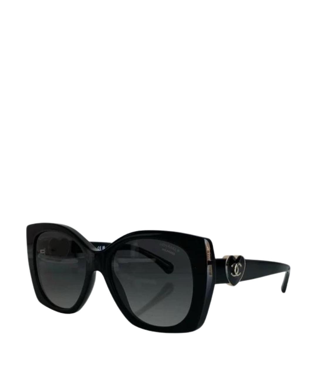CHANEL Черные пластиковые солнцезащитные очки, фото 1