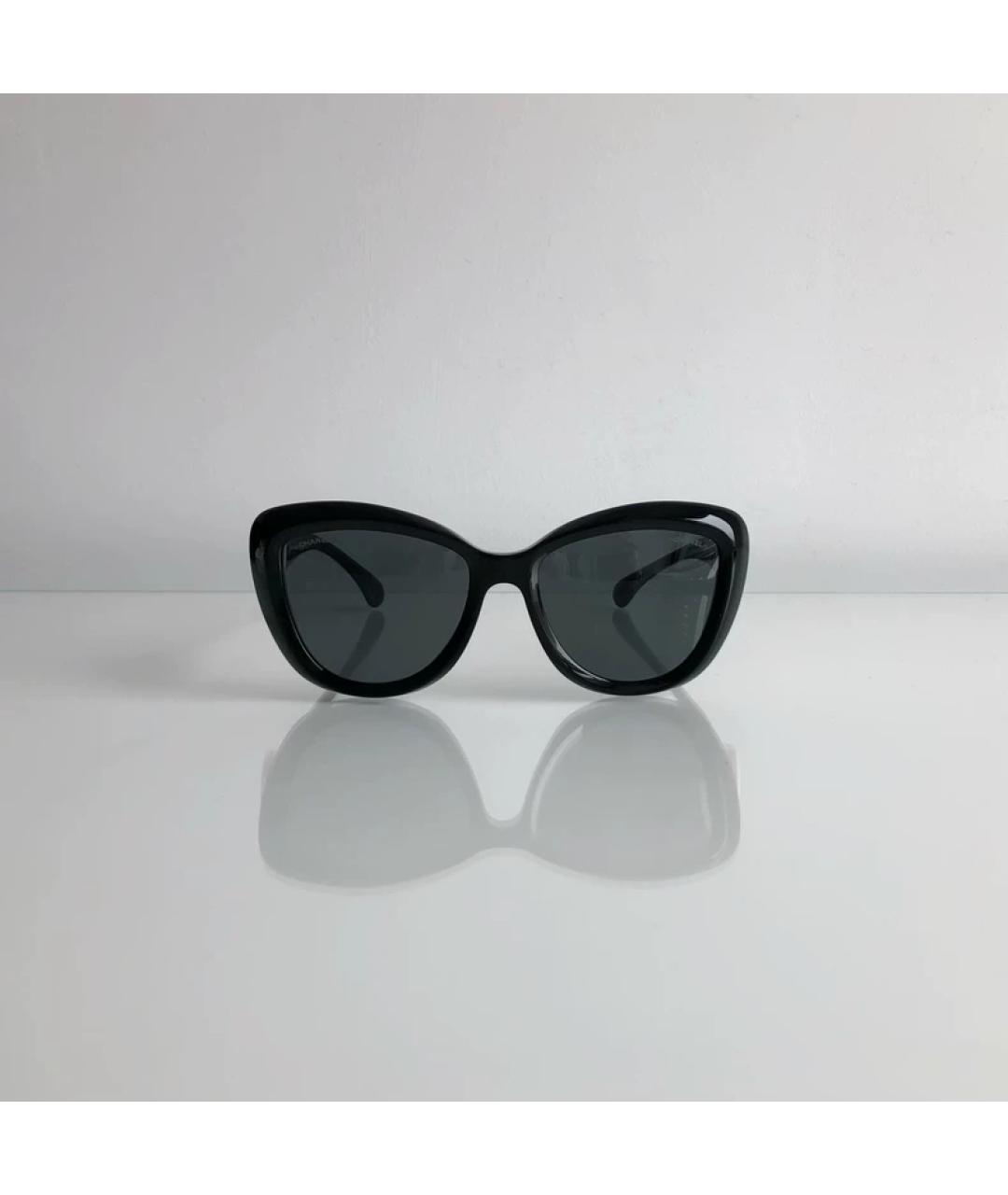 CHANEL Черные пластиковые солнцезащитные очки, фото 7
