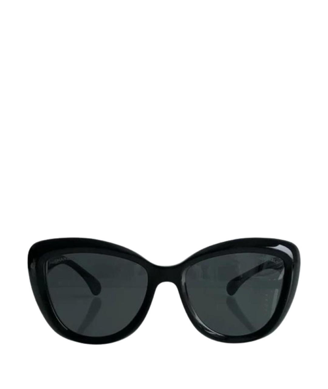 CHANEL Черные пластиковые солнцезащитные очки, фото 1