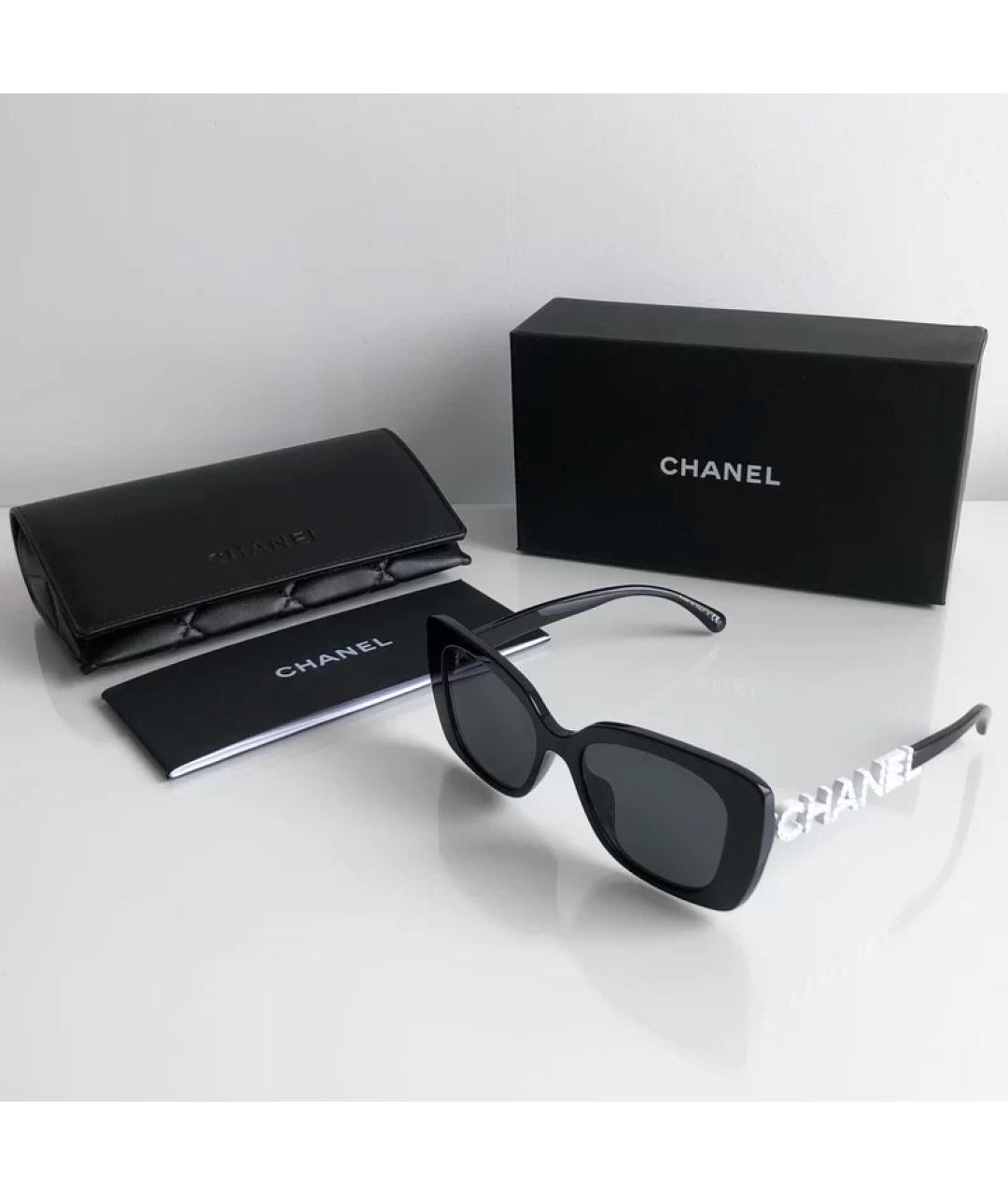 CHANEL Черные пластиковые солнцезащитные очки, фото 5