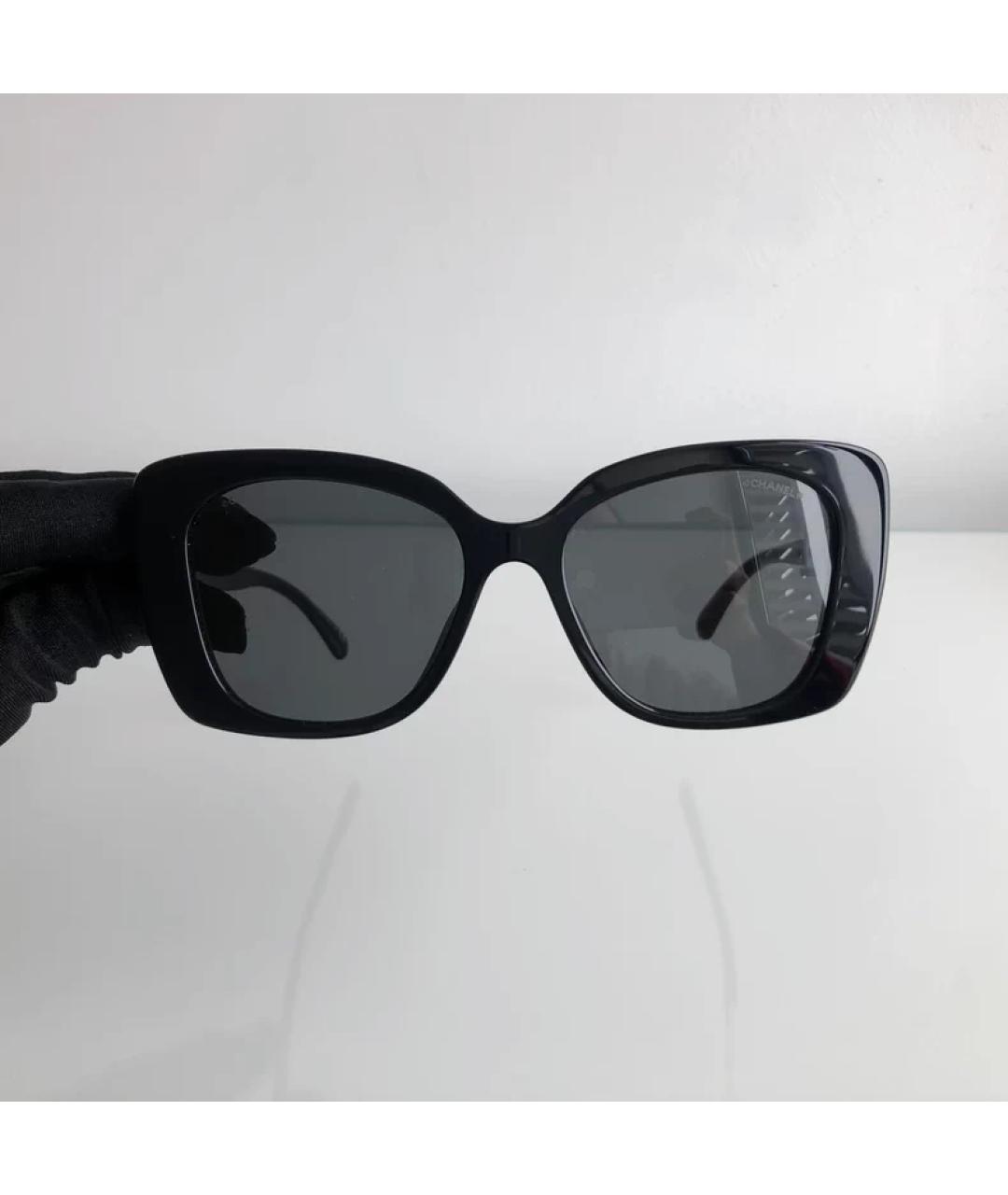 CHANEL Черные пластиковые солнцезащитные очки, фото 4