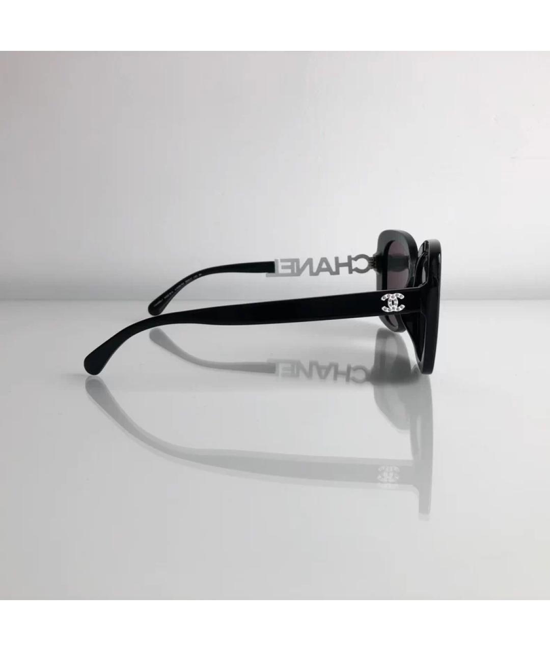 CHANEL Черные пластиковые солнцезащитные очки, фото 3