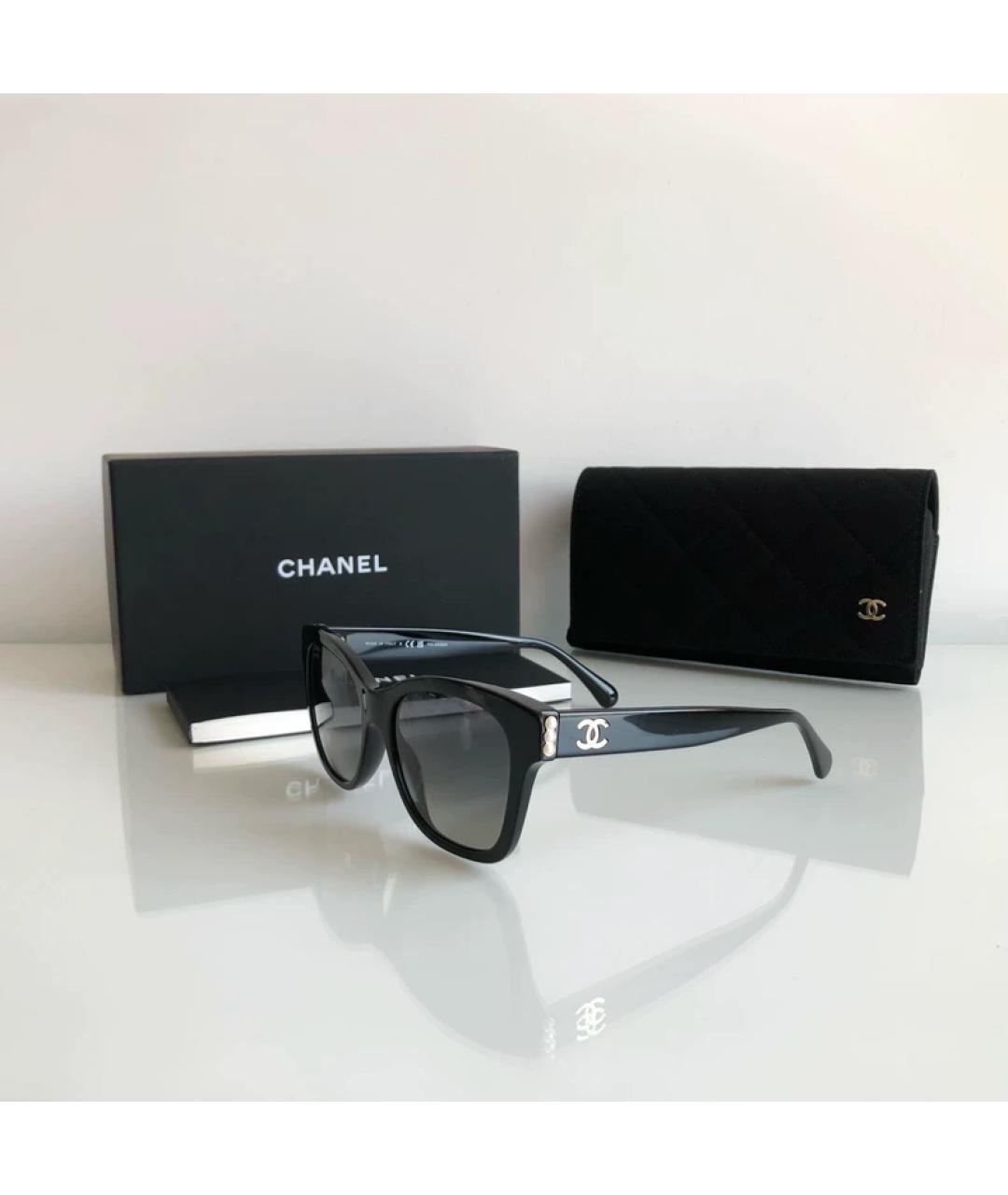 CHANEL Черные пластиковые солнцезащитные очки, фото 6
