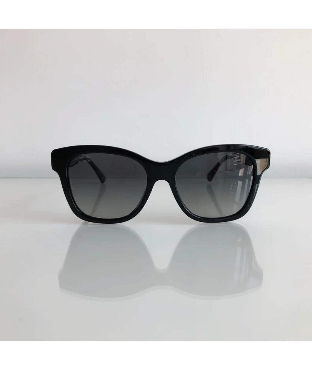 CHANEL Черные пластиковые солнцезащитные очки, фото 2