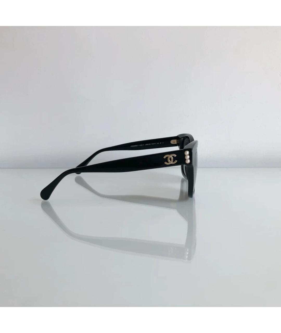 CHANEL Черные пластиковые солнцезащитные очки, фото 3