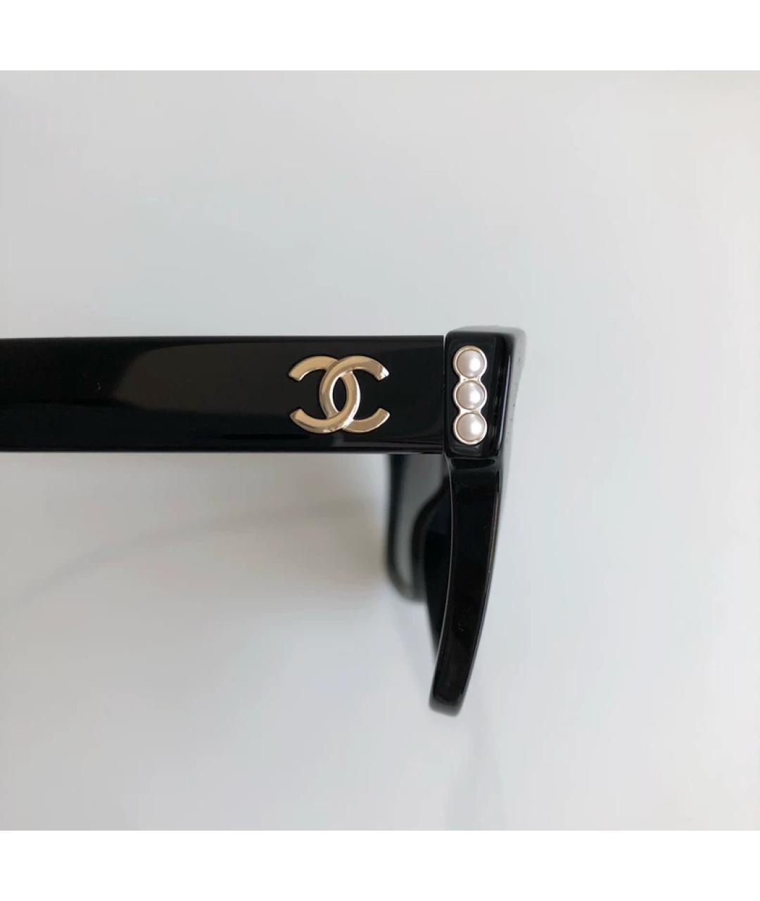 CHANEL Черные пластиковые солнцезащитные очки, фото 4