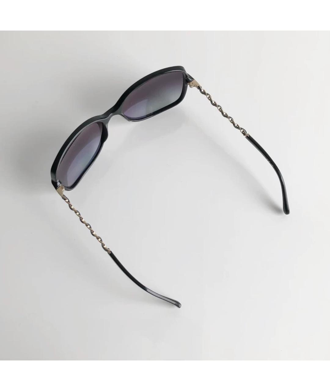 CHANEL Черные пластиковые солнцезащитные очки, фото 4