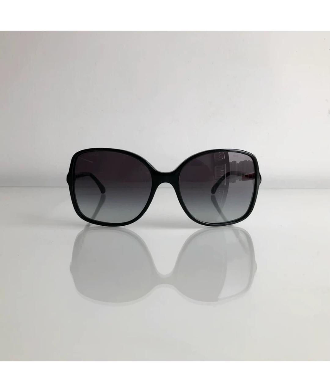 CHANEL Черные пластиковые солнцезащитные очки, фото 2