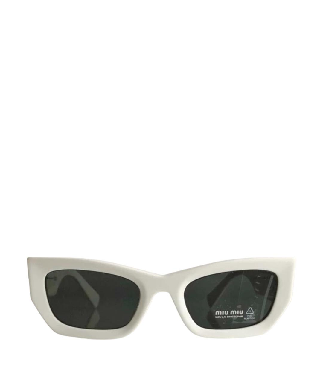 MIU MIU Белые пластиковые солнцезащитные очки, фото 1