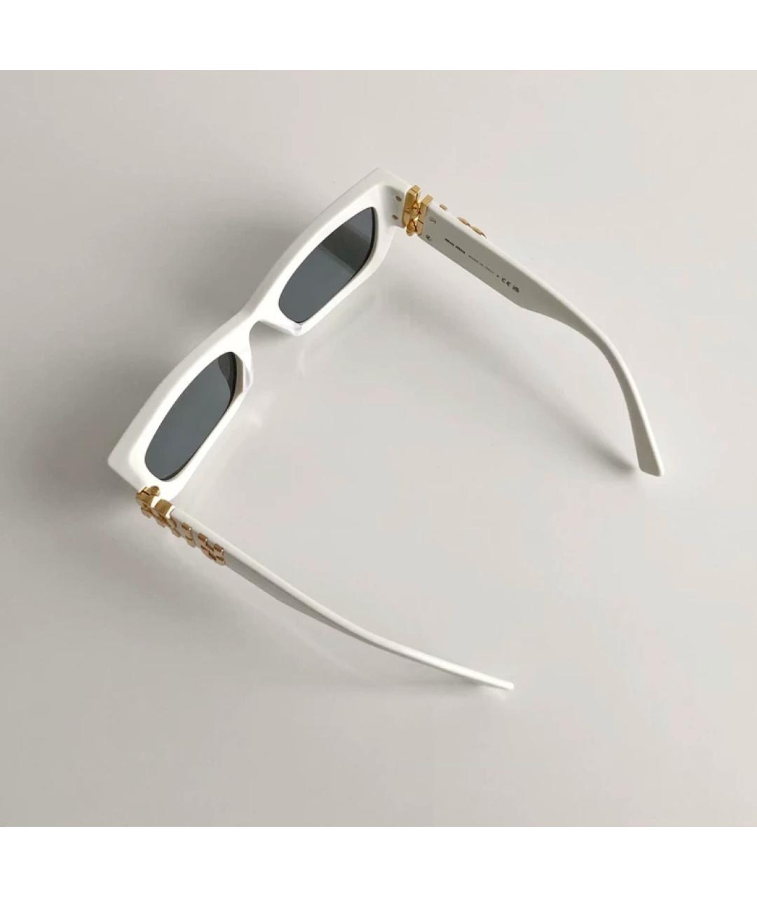 MIU MIU Белые пластиковые солнцезащитные очки, фото 5