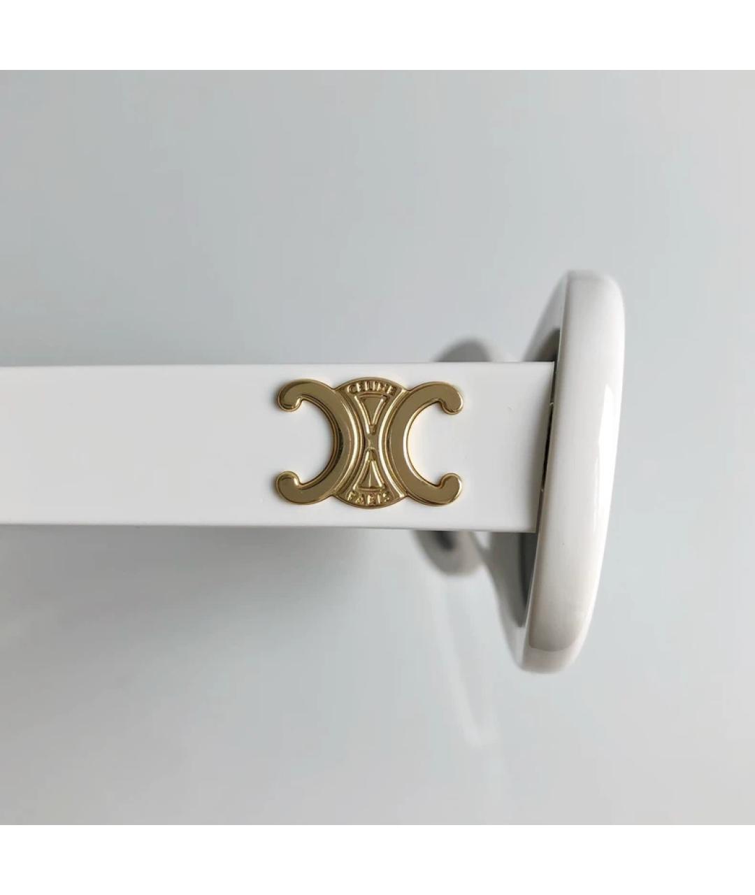 CELINE Белые пластиковые солнцезащитные очки, фото 3