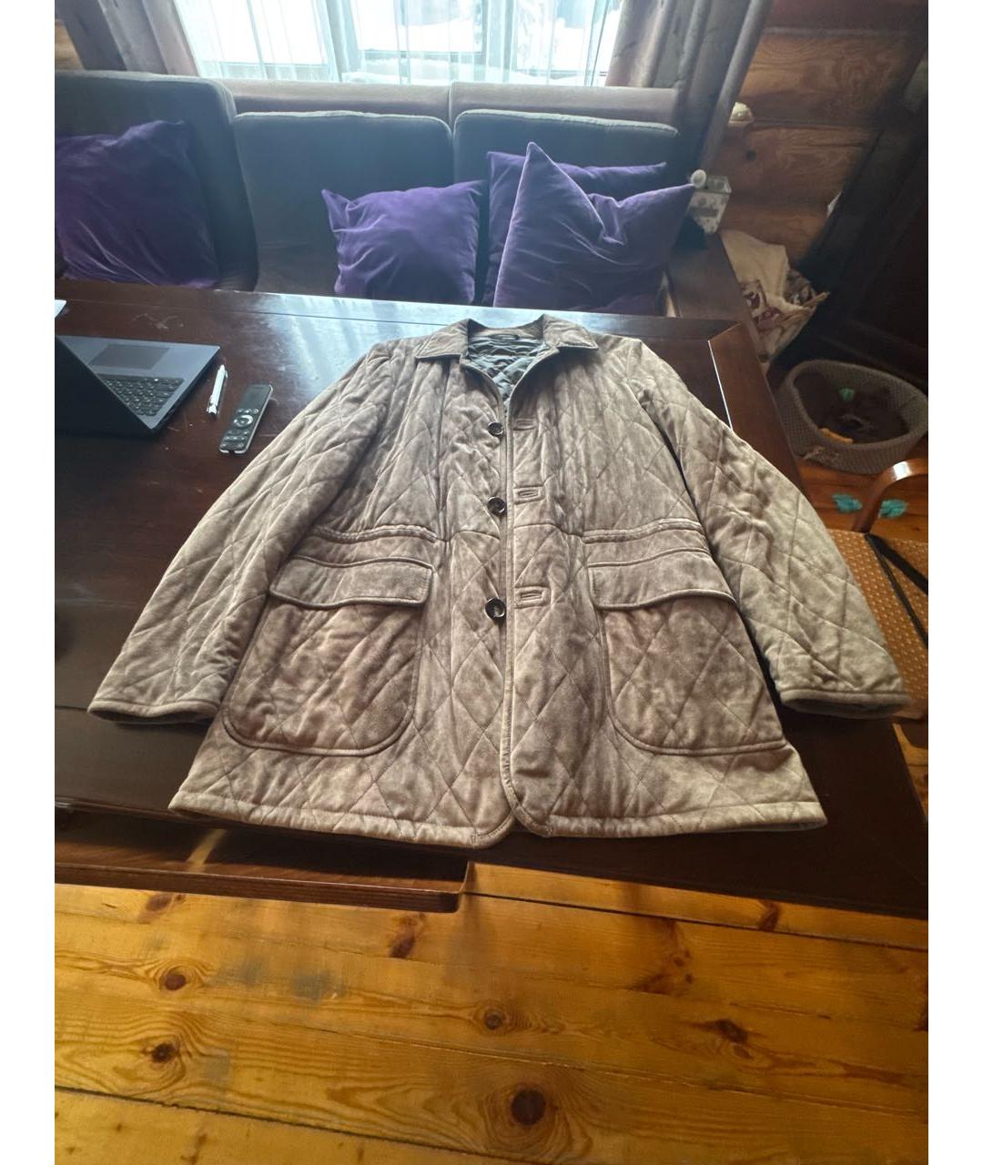 BRIONI Хаки замшевая куртка, фото 1