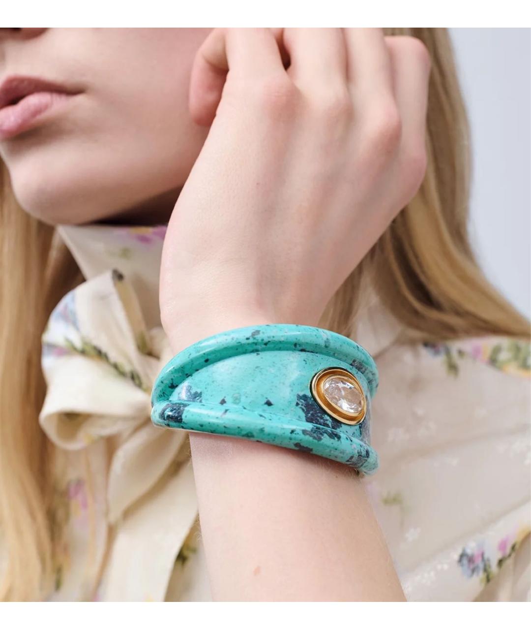 CHRISTIAN DIOR Бирюзовый металлический браслет, фото 2