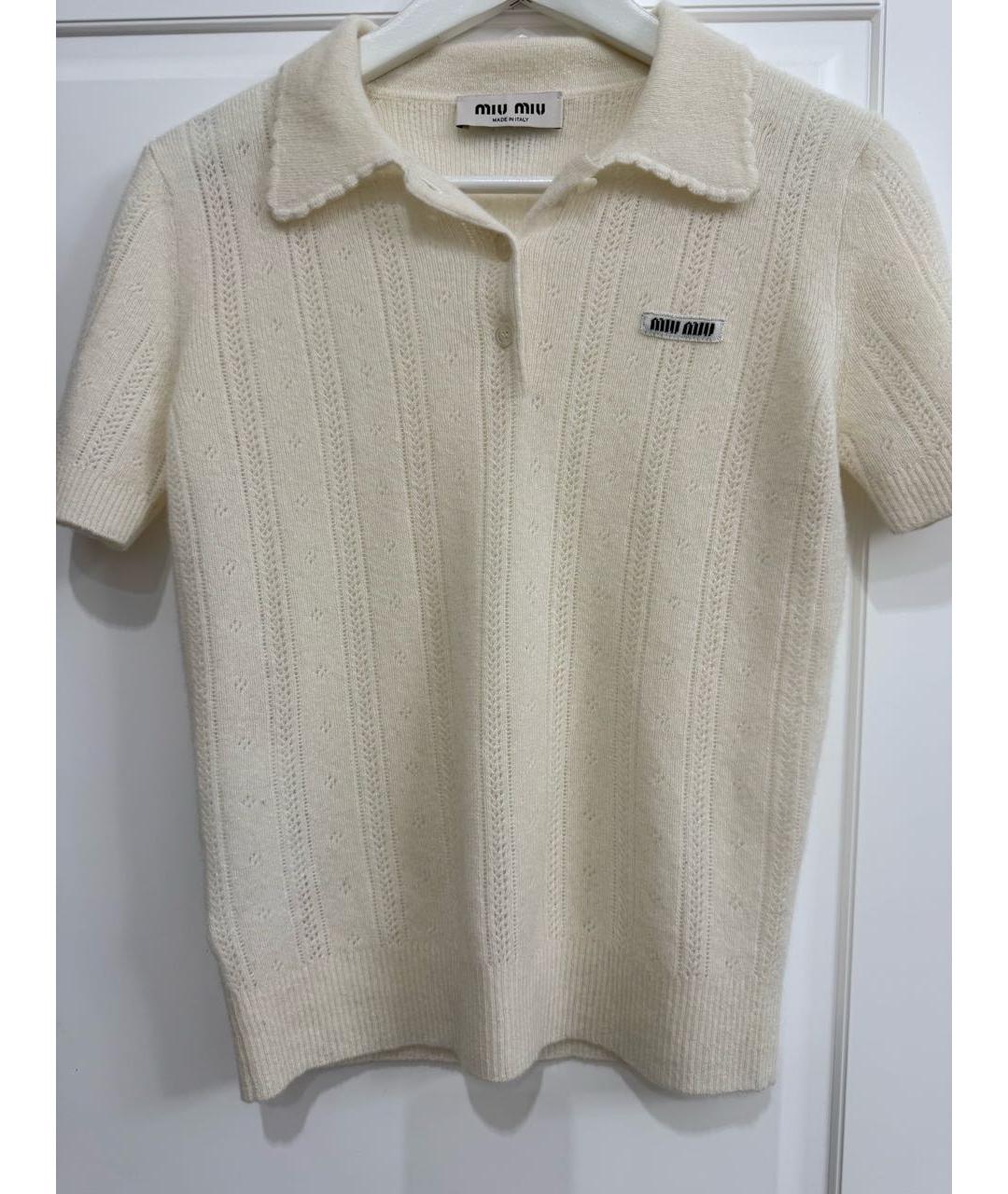 MIU MIU Белый кашемировый джемпер / свитер, фото 6
