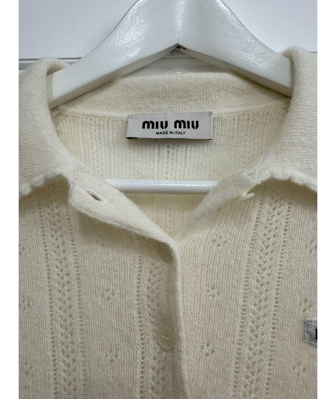 MIU MIU Белый кашемировый джемпер / свитер, фото 2