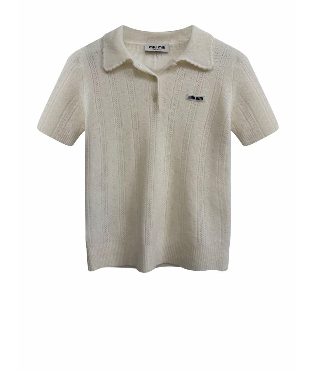 MIU MIU Белый кашемировый джемпер / свитер, фото 1