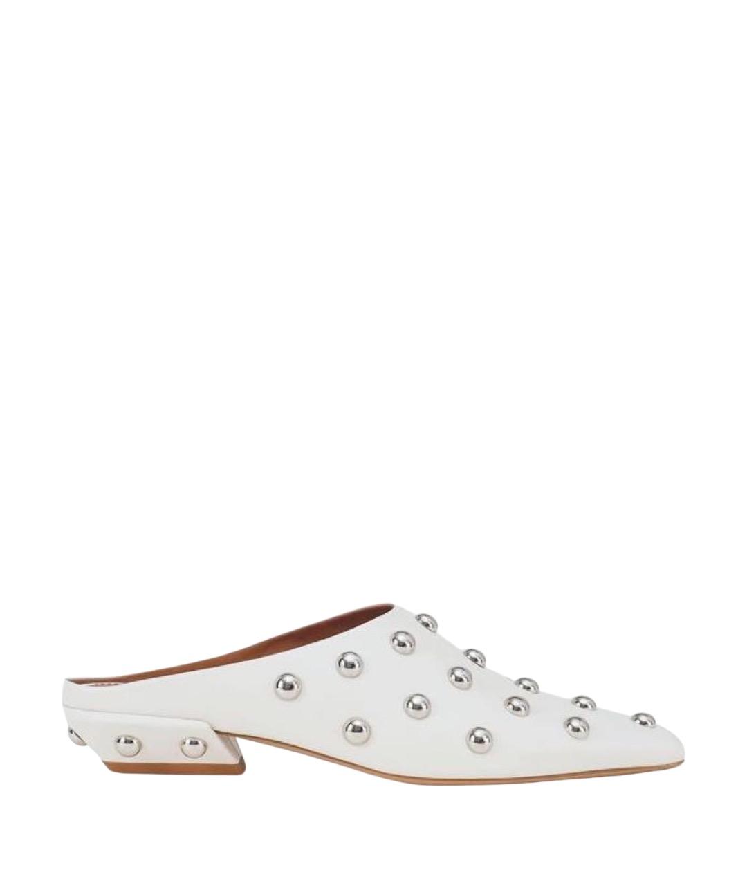 PARIS TEXAS Белые кожаные сабо, фото 4