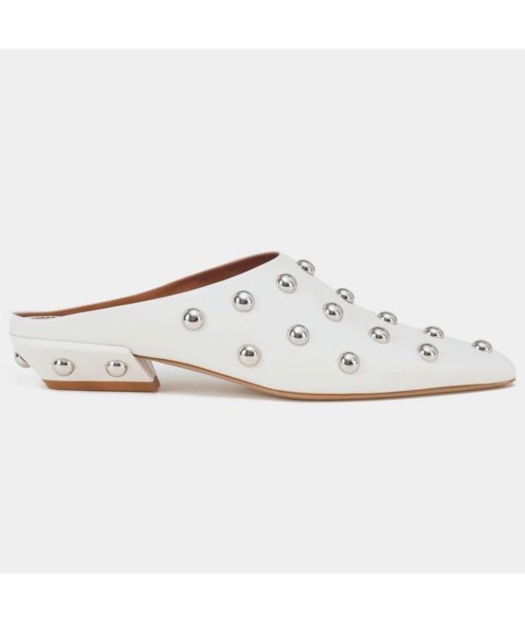 PARIS TEXAS Белые кожаные сабо, фото 3