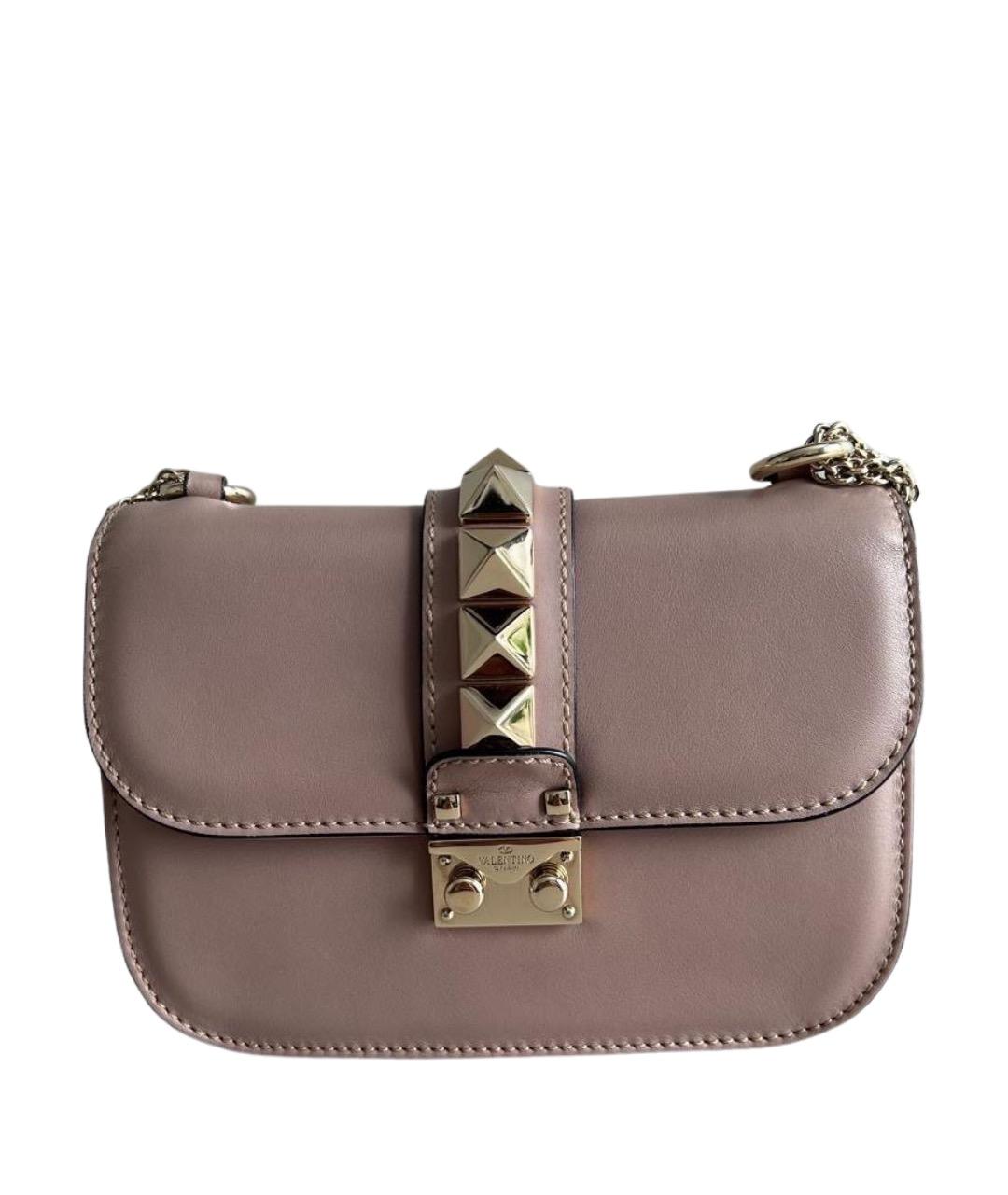 VALENTINO Бежевая кожаная сумка через плечо, фото 1