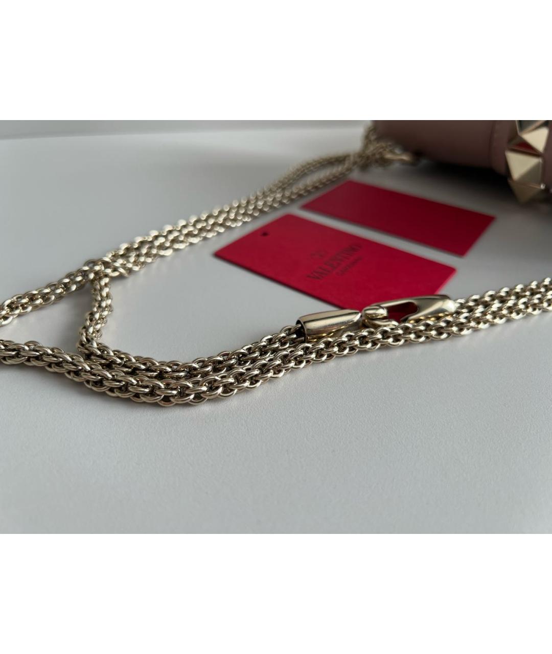 VALENTINO Бежевая кожаная сумка через плечо, фото 5