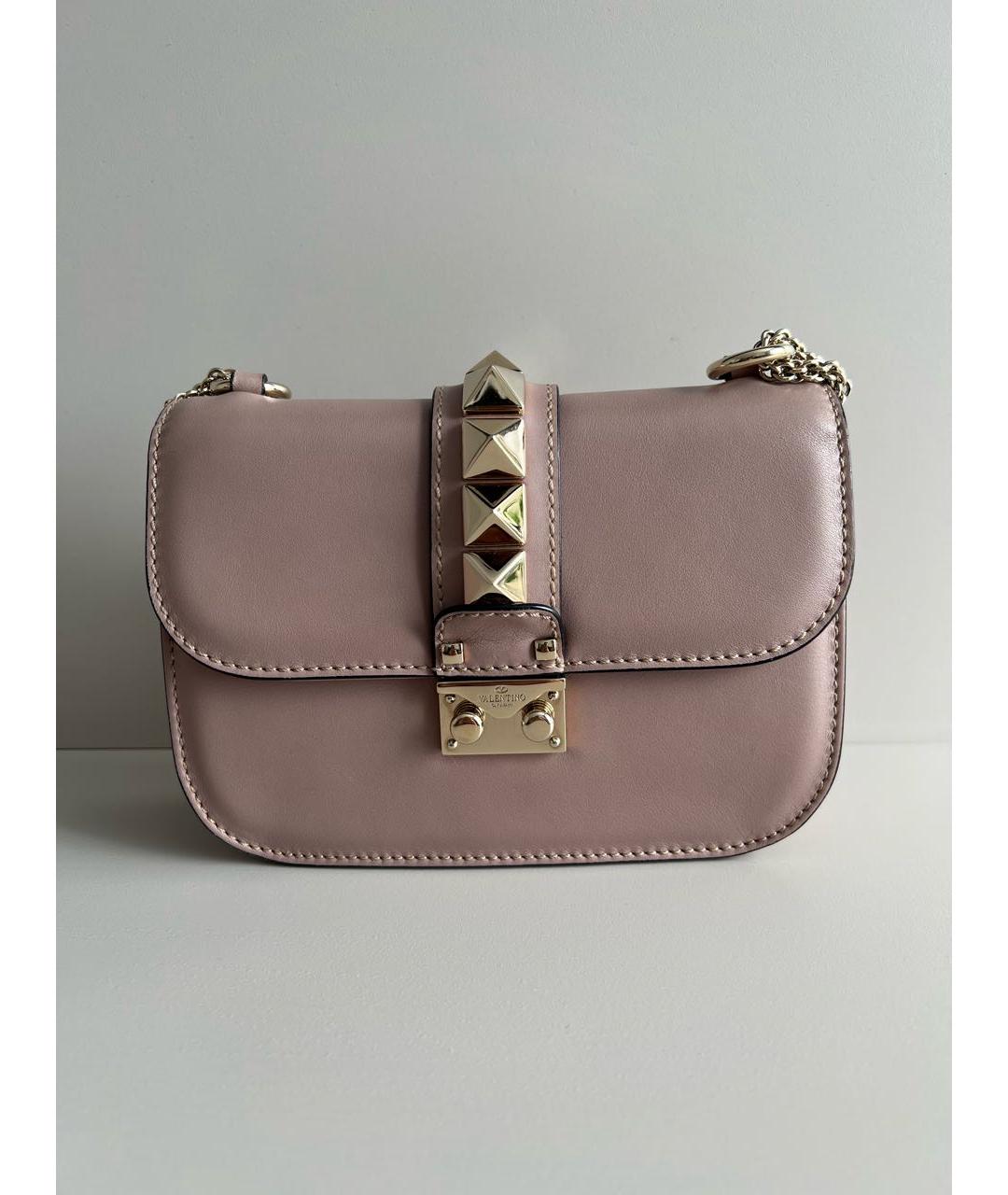 VALENTINO Бежевая кожаная сумка через плечо, фото 9